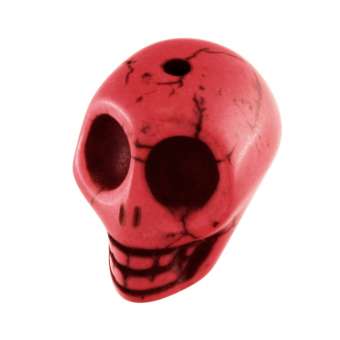 Motivperle, 17X14mm, Totenkopf, rot rot