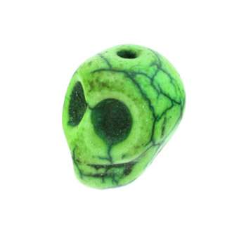 Motivperle, 12X9mm, Totenkopf, grasgrün grasgrün
