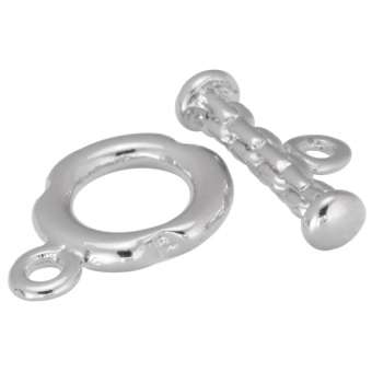 Knebelverschluss, 10X12mm, silberfarben 