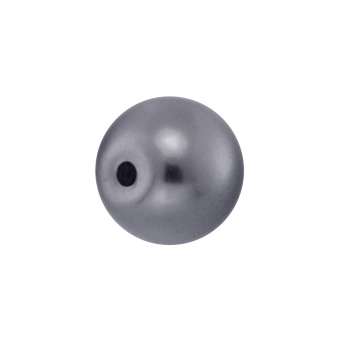 Wachsperle (5 Stück), 6mm, rund, grau grau
