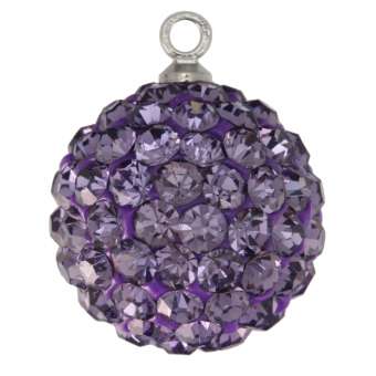 Anhänger mit ca. 70 Strass-Steinen, 14mm, violett violett
