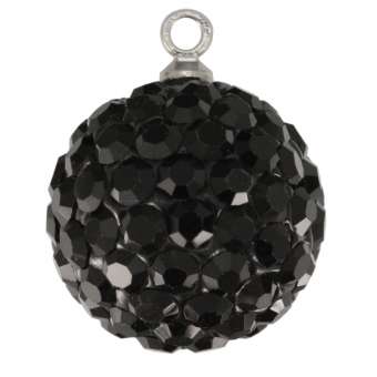 Anhänger mit ca. 70 Strass-Steinen, 14mm, schwarz schwarz
