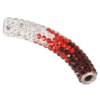 Designerschmuckstück mit ca. 180 Strass-Steinen, 52X9mm, rot rot