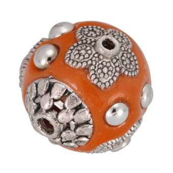 Designerperle aus Fimo, 15mm, hellorange hellorange
