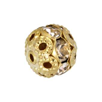 Strassperle, 10X9mm, goldfarben goldfarben