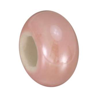 Keramik-Großlochperle (emailliert), 16mm, rosa rosa