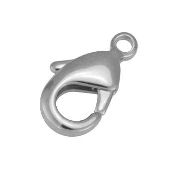 Schmuckkarabiner, 12X7mm, Metall, silberfarben silberfarben