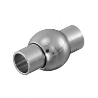 Magnetverschluss, 17X9mm, Loch-Ø 4mm, Metall, silberfarben, 17X9mm, silberfarben 