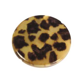 Perlmuttscheibe mit Leopardenmuster, 20 mm, naturfarben Leopard, naturfarben