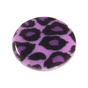 Perlmuttscheibe mit Leopardenmuster, 20 mm, lila Leopard, lila