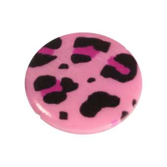 Perlmuttscheibe mit Leopardenmuster, 20 mm, rosa Leopard, rosa