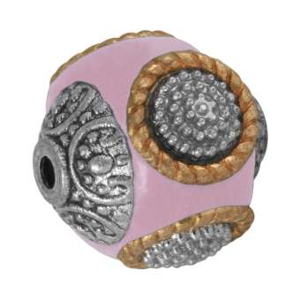 Designer-Perle aus Fimo, 15 mm, rosa rosa