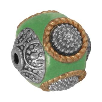 Designer-Perle aus Fimo, 15 mm, grün grün