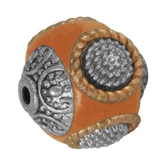 Designer-Perle aus Fimo, 15 mm, orange orange