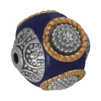 Designer-Perle aus Fimo, 15 mm, blau blau