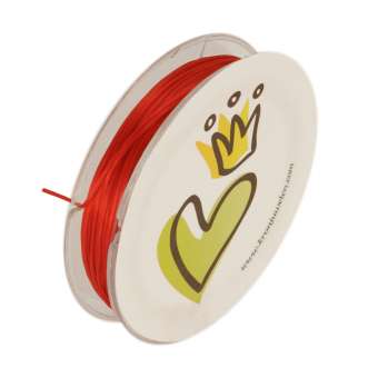 Elastisches Fädel-/ Schmuckband (10m),0,9mm X 0,2mm, rot rot