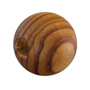 Holzperle (Lärche), 12mm, rund, mittelbraun 1,2cm Durchmesser