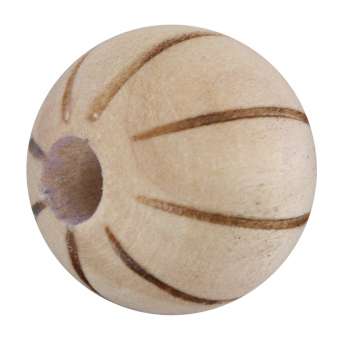 Holzperle mit Muster, 16mm, rund, sand 