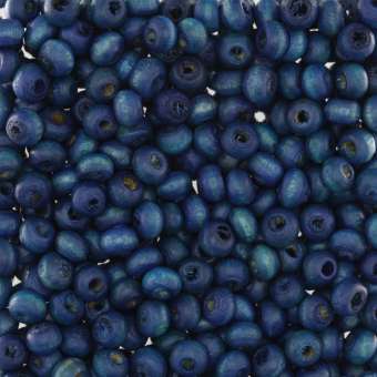 Holzperle (5 Gramm / ca. 200 Stück), 4mm, rund, royalblau royalblau