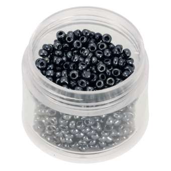 Rocailles, 20g, rund, 3mm (8/0), dunkelgrau metallic dunkelgrau metallic