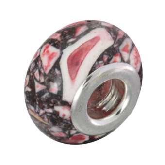 Großlochperle, 14mm, rund, rot rot