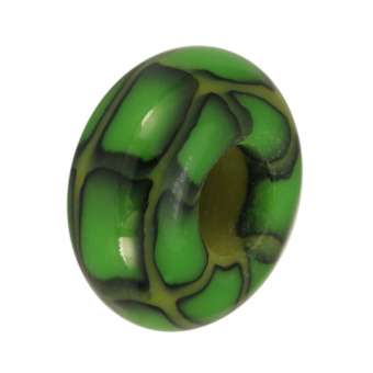 Großlochperle aus Fimo, 15mm, rund, hellgrün 