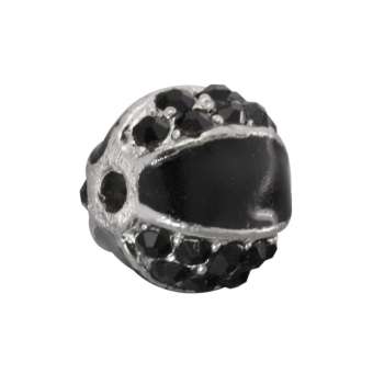 Strassperle, 10mm, rund, schwarz schwarz