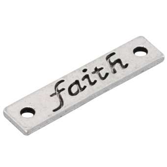 Metallanhänger "faith", 25,5mm, silberfarben silberfarben "faith"