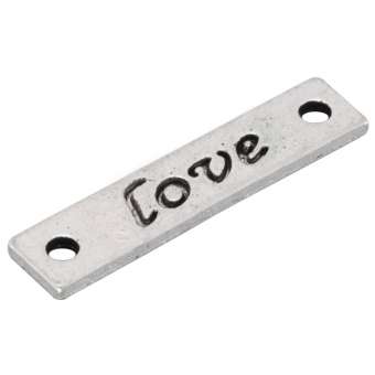 Metallanhänger "love", 25,5mm, silberfarben silberfarben "love"