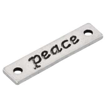 Metallanhänger "peace", 25,5mm, silberfarben silberfarben "peace"