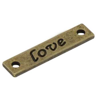 Metallanhänger "love", 25,5mm, bronzefarben bronzefarben "love"