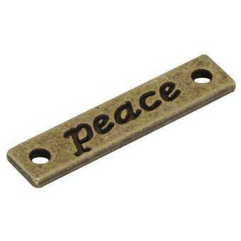 Metallanhänger "peace", 25,5mm, bronzefarben bronzefarben "peace"