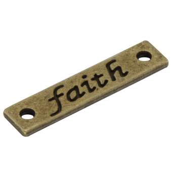 Metallanhänger "faith", 25,5mm, bronzefarben bronzefarben "faith"