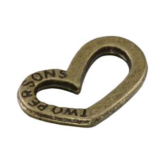 Herzanhänger  "TWO PERSONS" aus Metall, 18mm, bronzefarben bronzefarben