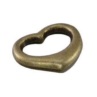 Herzanhänger aus Metall, 12mm, bronzefarben bronzefarben