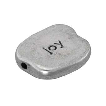 Metallperle "joy", 12,5mm, silberfarben silberfarben "joy"