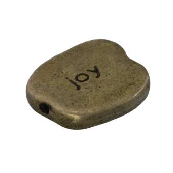 Metallperle "joy", 12,5mm, bronzefarben bronzefarben "joy"