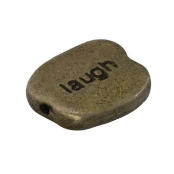 Metallperle "laugh", 12,5mm, bronzefarben bronzefarben "laugh"