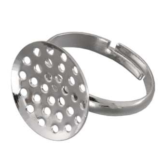 Ring mit Ø 16mm Fassung, 20mm, silberfarben Ring mit Fassung, silberfarben