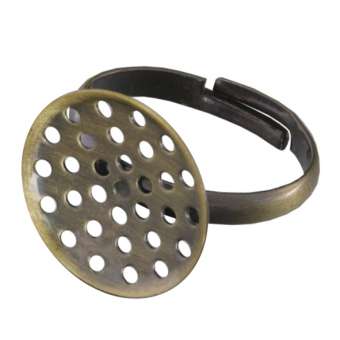 Ring mit Ø 16mm Fassung, 20mm, bronzefarben Ring mit Fassung, bronzefarben