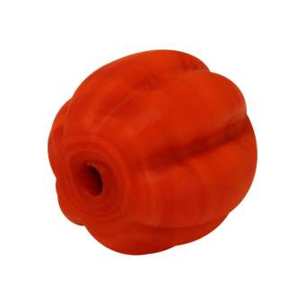Motivperle (Squash Bead) aus mattem Glas, 14X14 mm, orange 