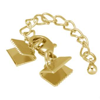 Verschluss mit Kette, 50X7 mm, goldfarben 