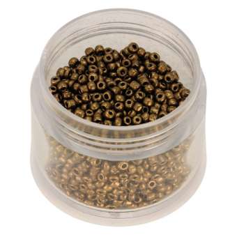 Rocailles, 20g, rund, 2mm (11/0), bronze metallic matt bronze metallic matt