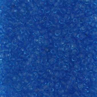 Rocailles, 50g, rund, 2mm, jeansblau transparent jeansblau transparent