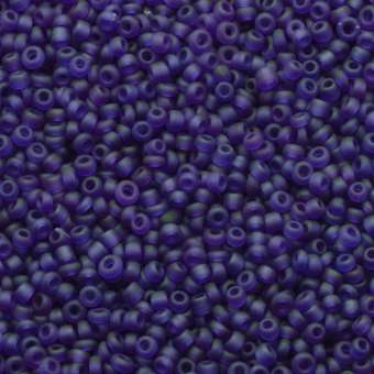 Rocailles, 50g, rund, 2mm, royalblau frost royalblau frost