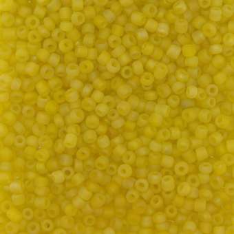 Rocailles, 50g, rund, 2mm, safrangelb frost safrangelb gelb frost