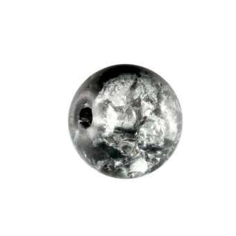 Glasperle in Kristalloptik, 8mm, rund, schwarz-transparent schwarz-transparent