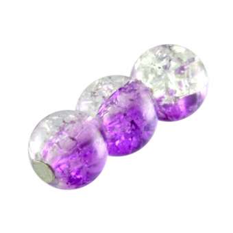 Glasperle in Kristalloptik, 6mm, rund, lila-transparent lila-transparent