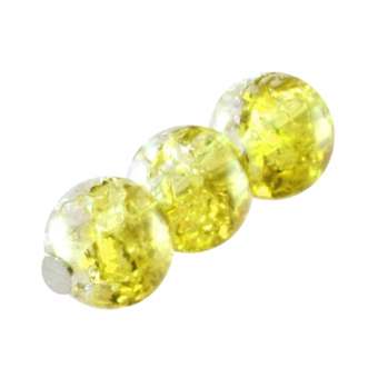 Glasperle in Kristalloptik, 6mm, rund, gelb-transparent gelb-transparent