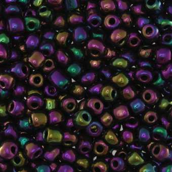 Rocailles, 50g, rund, 4mm, dunkelviolett metallic dunkelviolett metallic